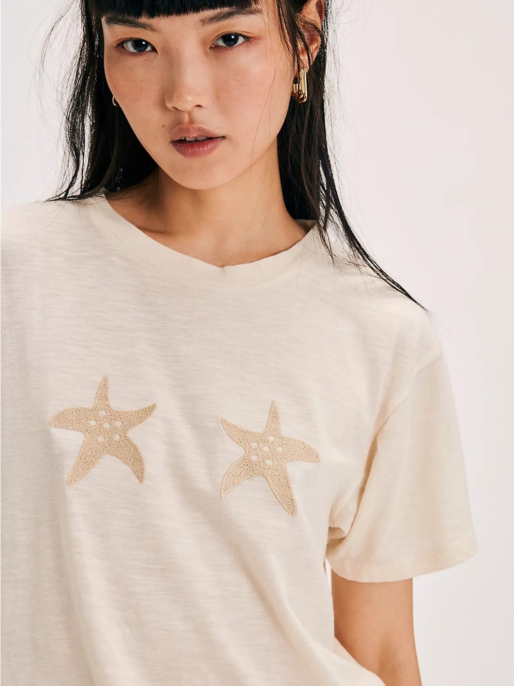 Free People Banner Day Embroidered Starfish T-Shirt
